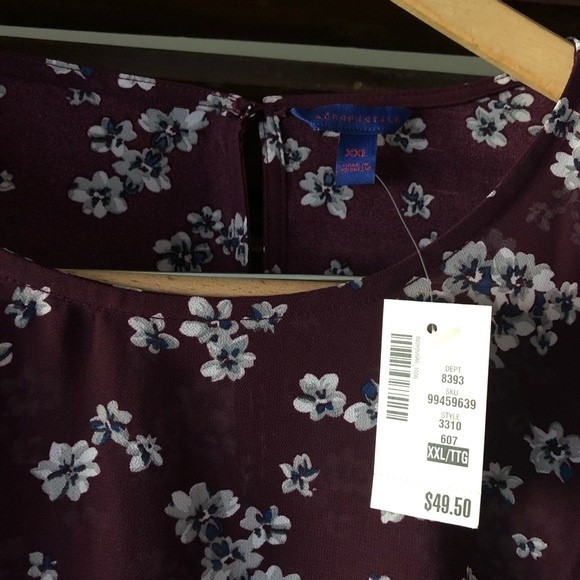 Aeropostale Top Blouse 2X XXL Sheer Boho Baby Doll Peplum Juniors - Picture 4 of 5